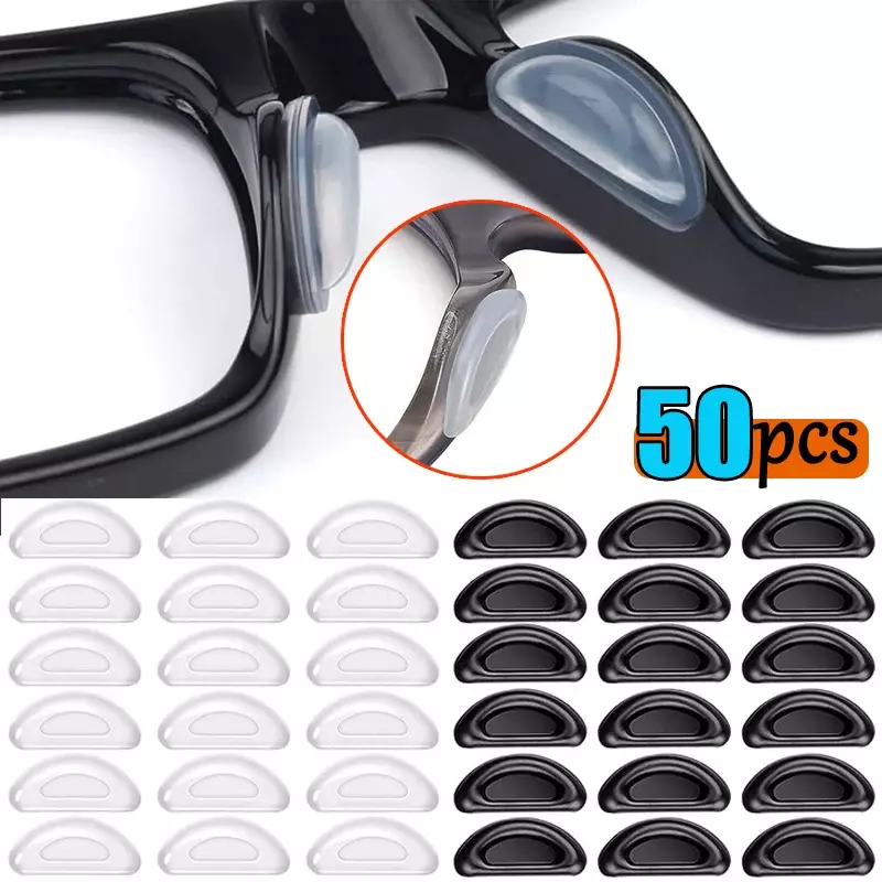 10/50 Stuks Siliconen Bril Neus Pads Zelfklevende Neus Pads Antislip Witte Dunne Nosepads Voor Bril Bril Brillen Accessoires