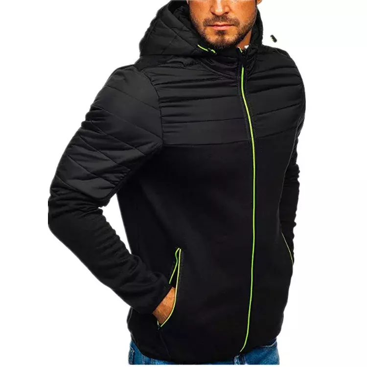 2024 New Casual Zipper Hooded Splice Fashion maglione cappotto uomo contrasto colore Cardigan felpa con cappuccio