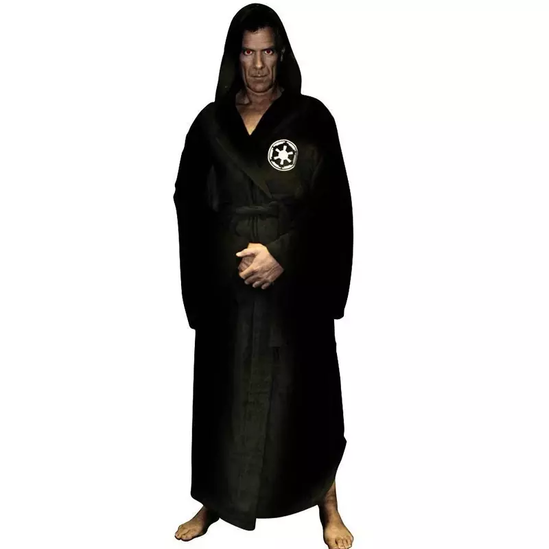 เสื้อคลุมผ้าสักหลาดชายมีฮู้ดชุดแต่งตัวดาวหนาเสื้อคลุมอาบน้ำผู้ชาย Jedi Empire เสื้อคลุมยาวฤดูหนาวเสื้อคลุมอาบน้ำบุรุษชุดใส่อยู่บ้าน
