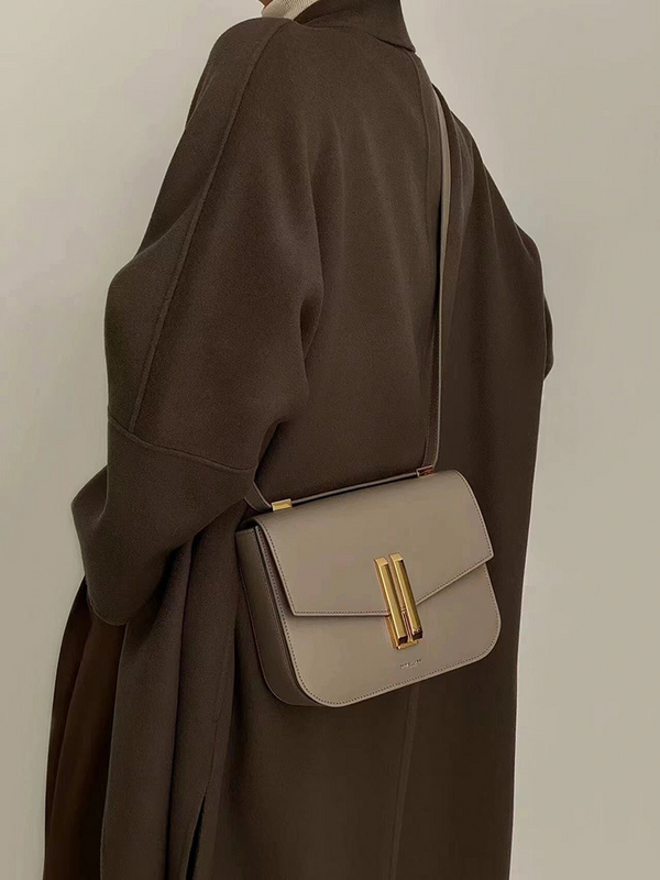 Demellier French light luxury tofu bag niche design premium sense leather women's bag one shoulder cross-body underarm bag