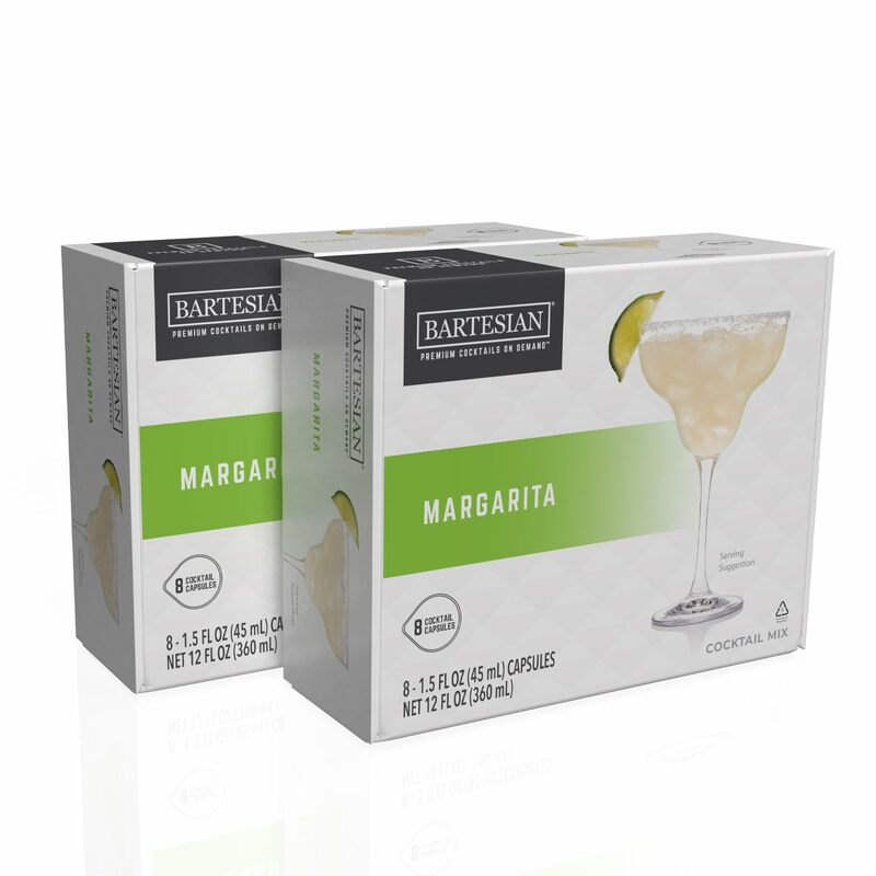 Bartesian 16-Pack Margarita Mixer Capsules for Cocktail Machine – Home Bar Mixology Cocktails Mix Pod Capsule Set