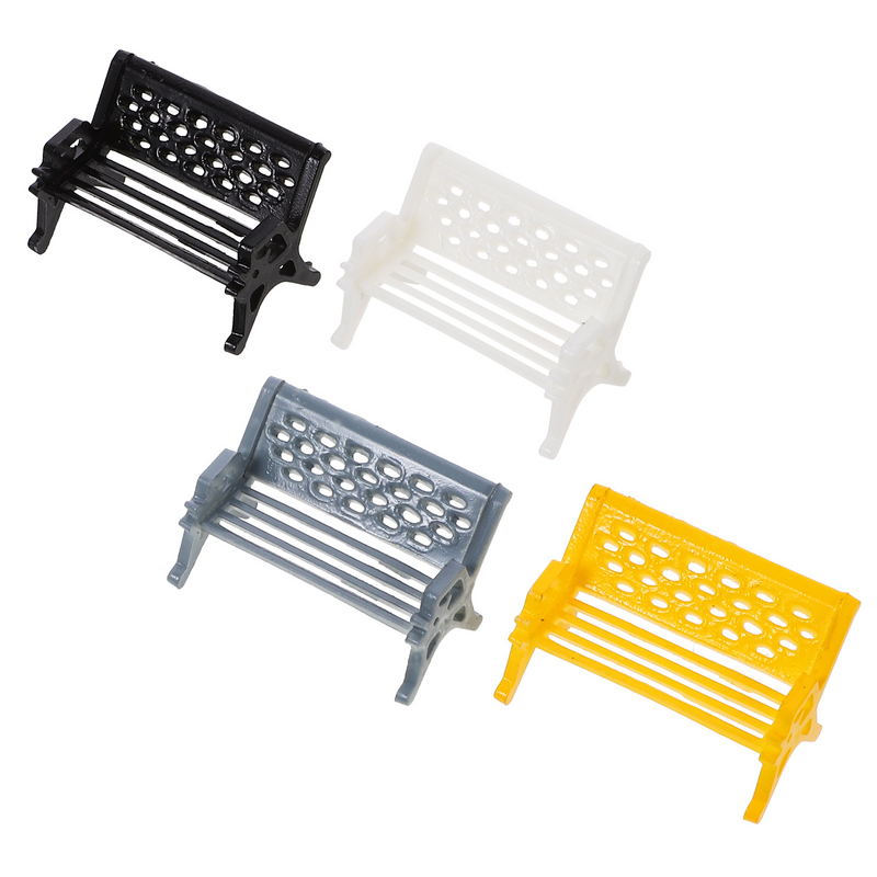 4 szt. Dekoracja modelu Mini krzesło ozdoby z tworzywa sztucznego ładne meble rekwizyty fotograficzne realistyczne ozdoby