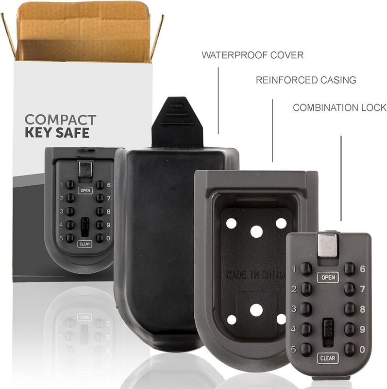 Caja de Seguridad ANTIRROBO CON contraseña para exteriores, caja de seguridad de Metal montada en la pared, resistente al agua, BH001
