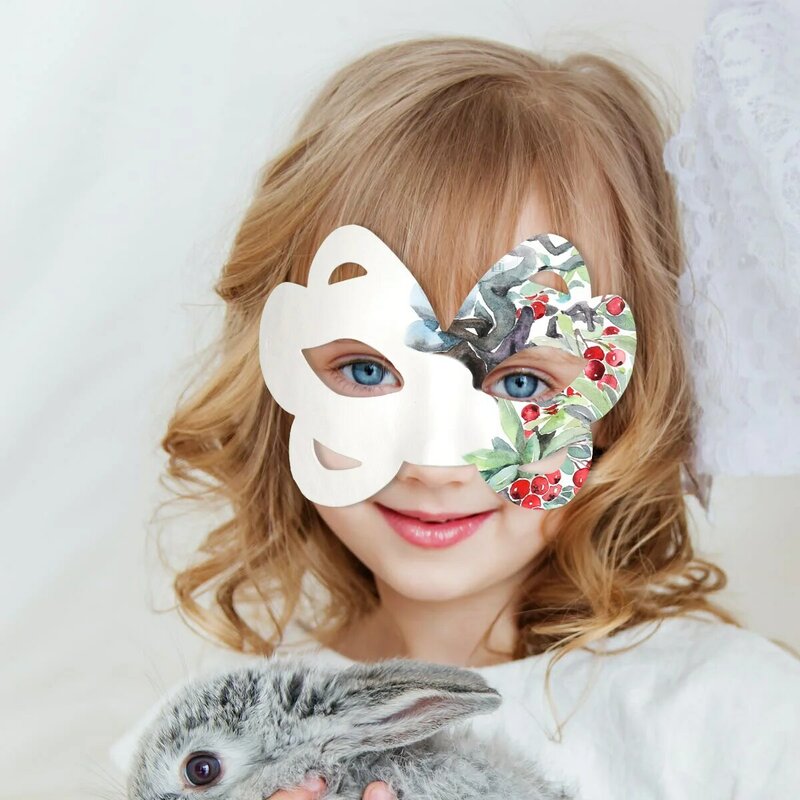 DIY Anime Pulp Japanese Mask Half Face Hand-painted Cat Fox Mask Anime Masquerade Halloween Festival Cosplay Prop