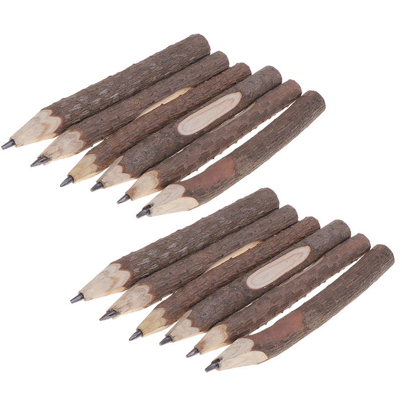 13cm Retro Bark Lead Pencils Wooden Tree Rustic Twig Lead Pencils Gifts for Kids Children