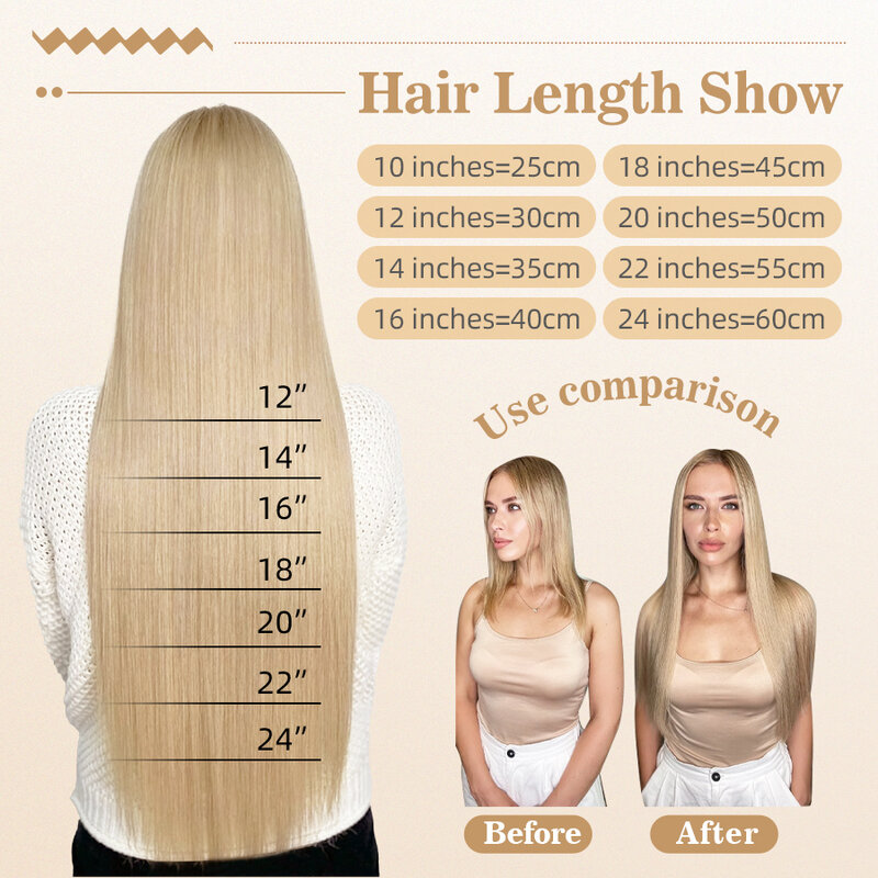 Neitsi-Extensions de Cheveux Naturels Lisses, Adhésifs, Blonds Ombré, Trame de Peau Sans Couture, 12 à 24 Pouces
