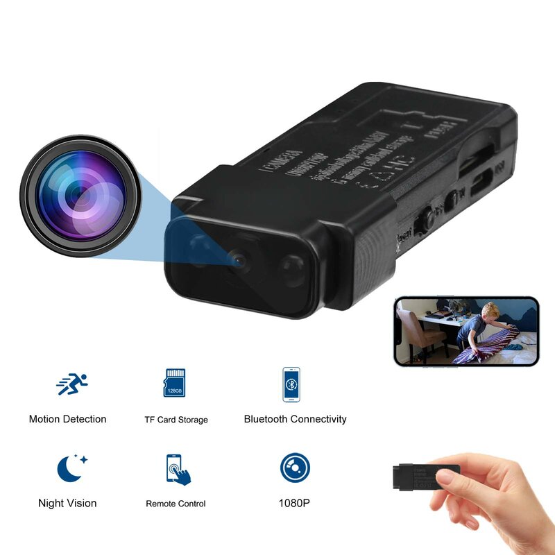Мини-камера видеонаблюдения Full HD, 1080P, Wi-Fi
