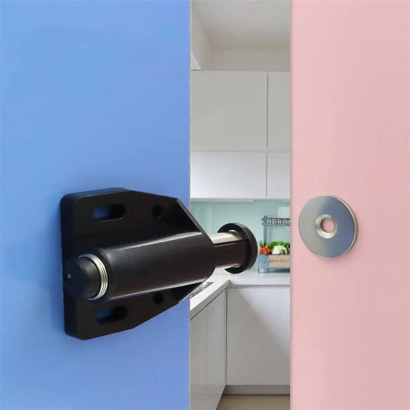 Cabinet Door Stopper Magnetic Push to Open Touch Catch Stop Self-Aligning Cabinet Kitchen Door Cupboard Magnet Invisible Handle