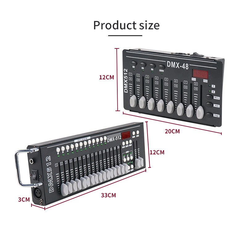 Mini Controlador DMX para LED Par Light, DJ Light Console, DMX-48, Universal, Padrão Internacional, Controle DMX512