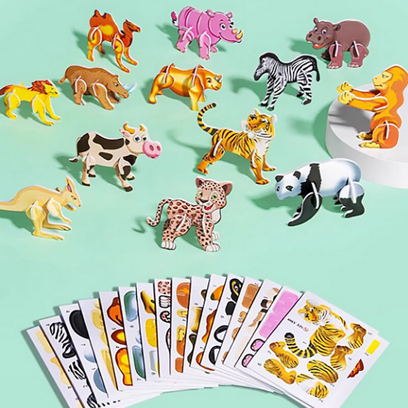 3D Puzzle For Kids Toys 25Pcs Educational 3D Cartoon Puzzle 3D Jigsaw Puzzle Cartoon Art Crafts Gifts For Boys Girls