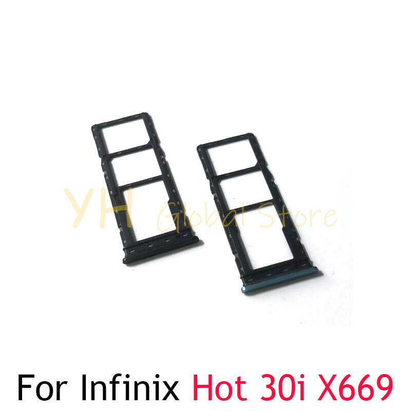 10ชิ้นสำหรับ infinix 30i ร้อน X669 X669D X669C/ร้อน30 X6831ซิมช่องเสียบบัตรที่ใส่ถาดอะไหล่ซ่อมซิมการ์ด