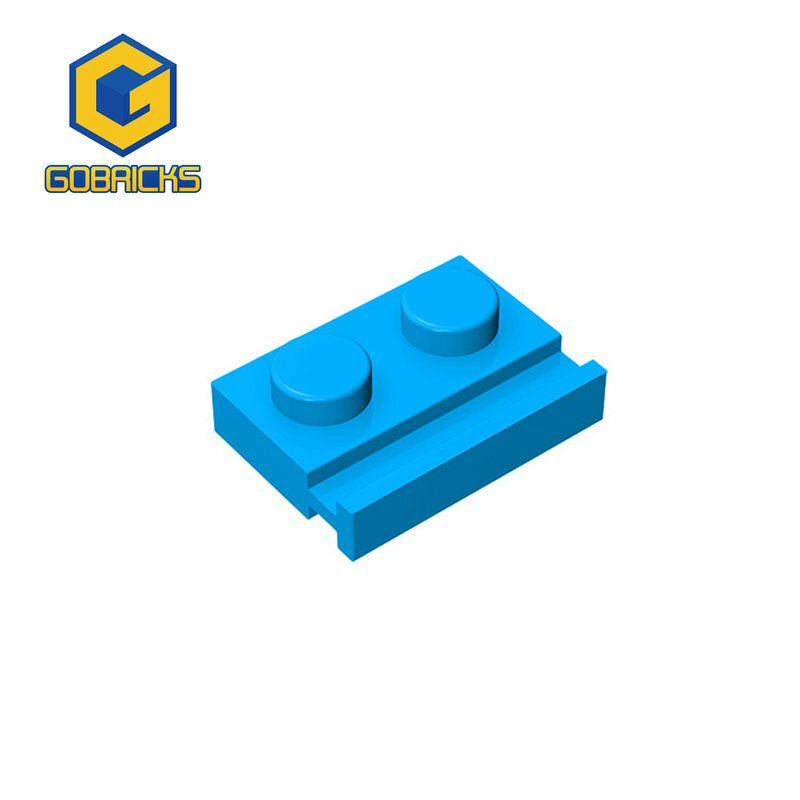 Gobricks-MOC 브릭 플레이트 1X2, 슬라이드 포함, 32028 과 호환 가능, 어린이 장난감, DIY 조립 블록 기술, 10 개