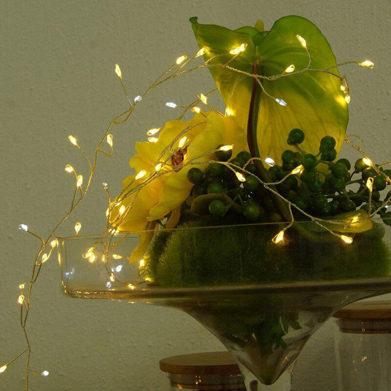 Guirlande lumineuse à 200led avec fil argenté, 3/5M, décoration d'extérieur, pour café, Bar, fête de mariage, noël, maison