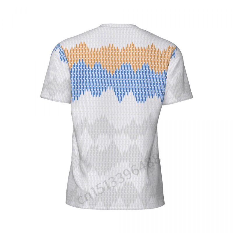 YEZIDI-T-shirt estampada bandeira masculina 3D, manga curta, malha, verão