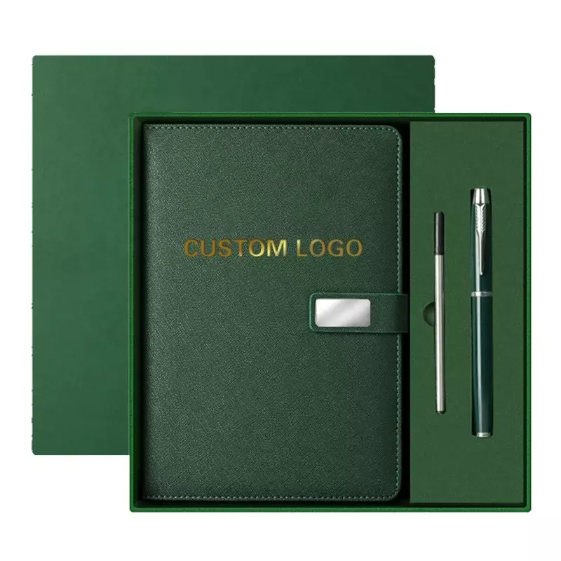Kunden spezifisches Produkt. Werbe geschenke für Ärzte benutzer definiertes Logo a5 Format pu veganes Leder Journal Notizbuch mit Stift