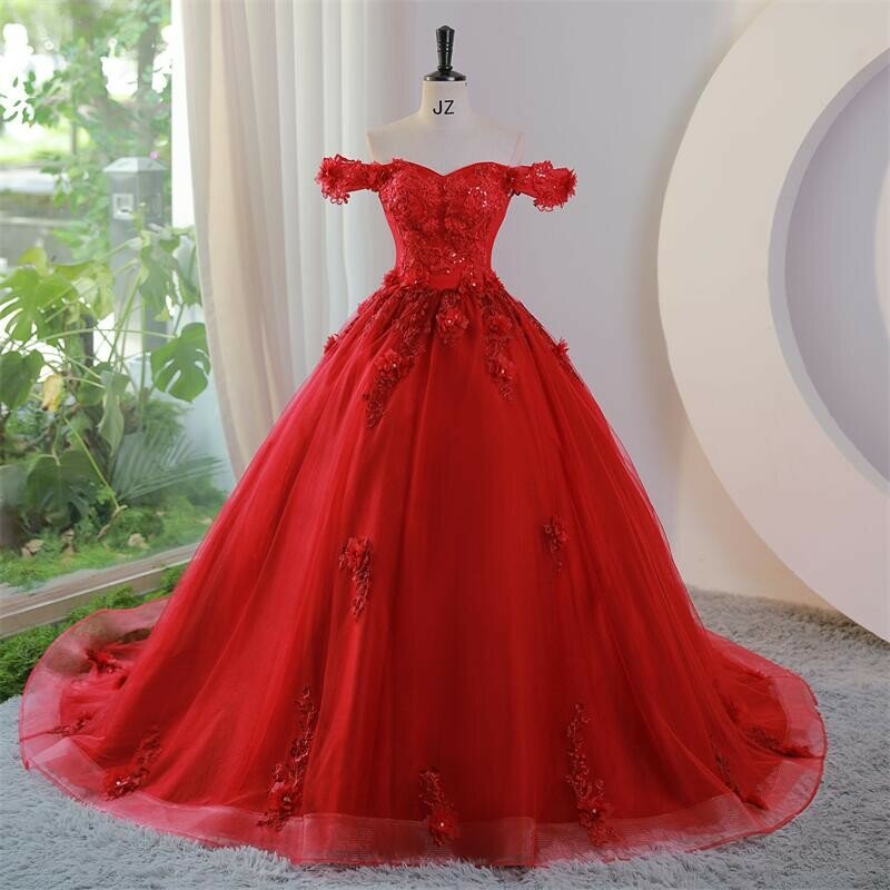 Ashley Gloria 2023 Vestidos Off Shoulder Quinceanera Dresses Sweet Flower Party Dress Luxury Lace Ball Gown Formal Prom Dress