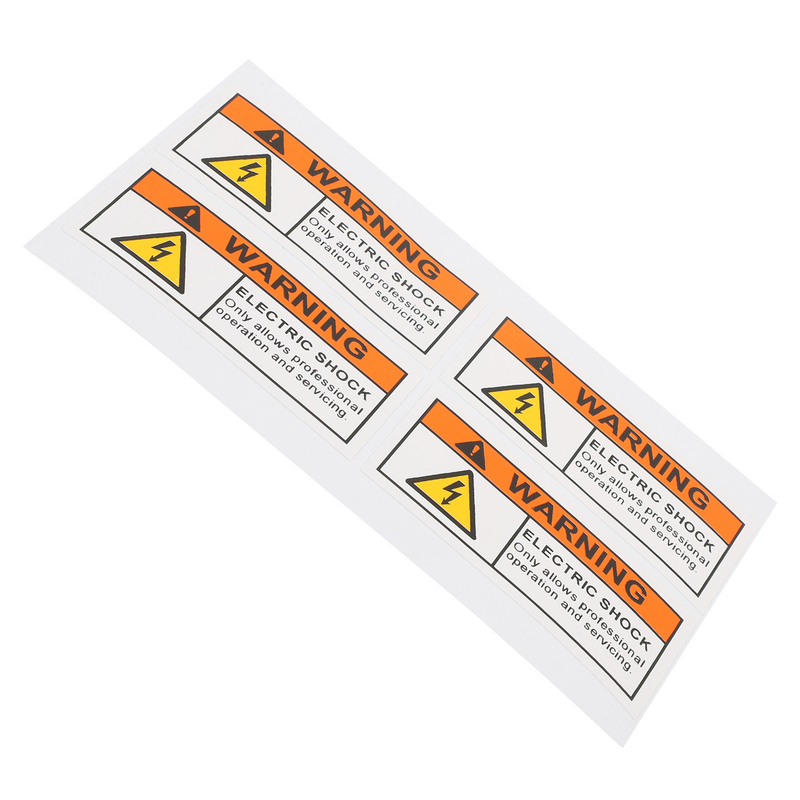 4 Pcs Beware of Electric Shock Sign Stickers High Voltage Warning Decal Pressure