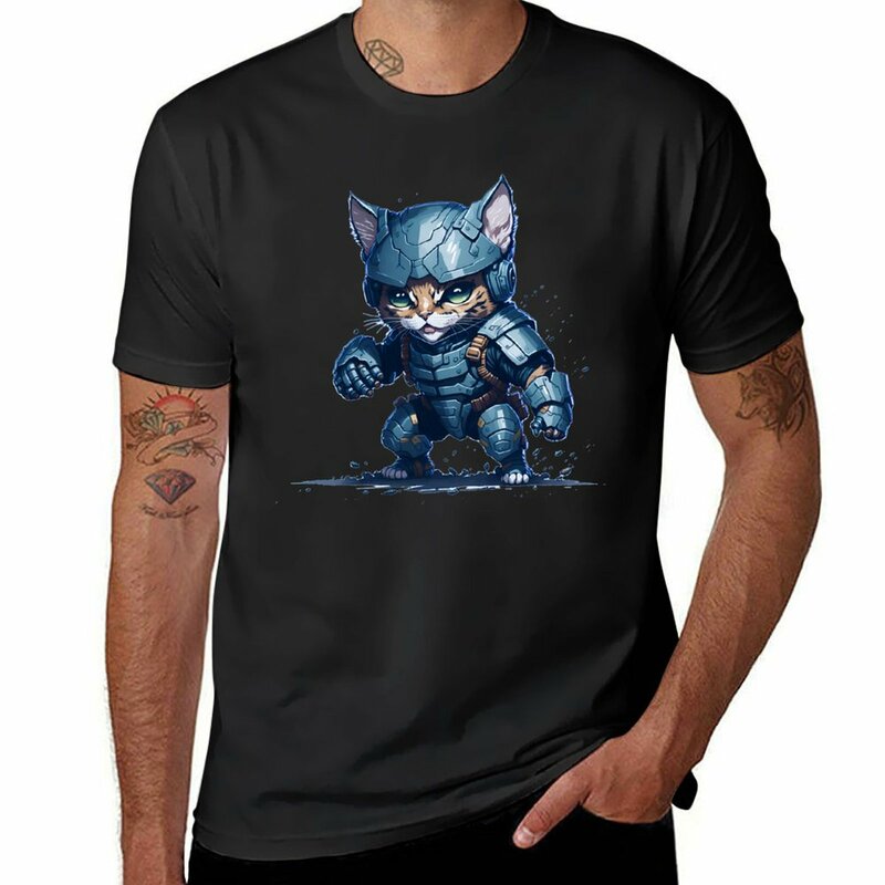 Meow Planet Science Hero t-shirt summer top kawaii clothes men workout shirt