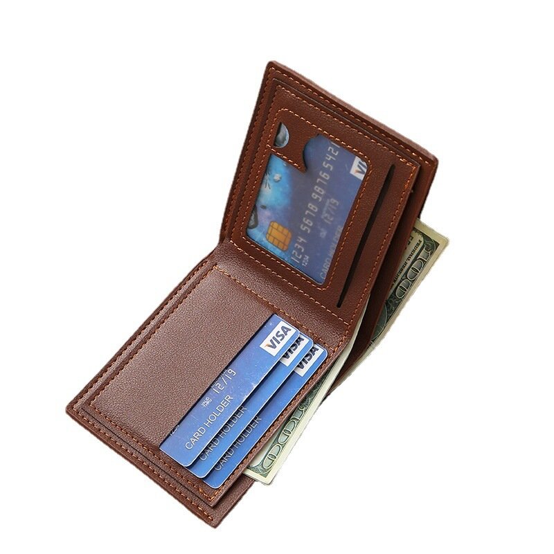 Nuovo portafoglio da uomo portafoglio corto da uomo Fashion Casual Lychee Pattern portafoglio in morbida pelle Multi Card portafoglio piccolo di grande capacità