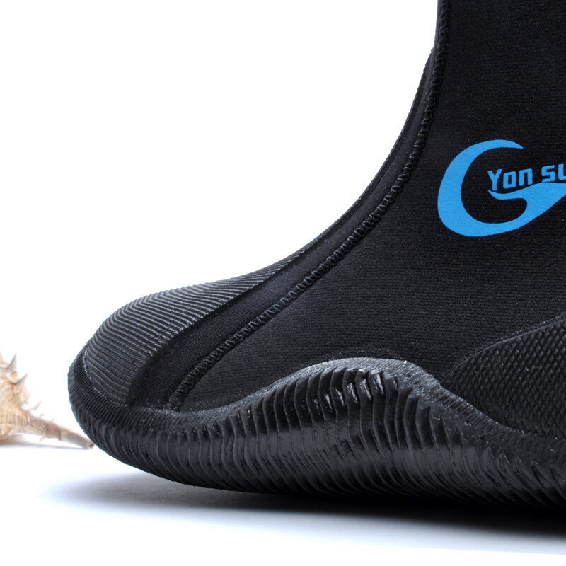 YonSub-zapatos de buceo de 5MM para niños y adultos, calzado de esnórquel para mantener el calor, equipamiento de aleta con cremallera, zapatos de agua de playa de neopreno, talla 30-47