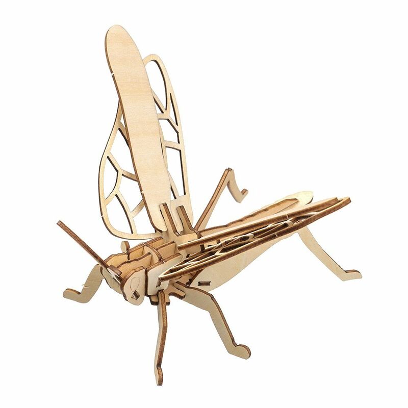 Baby Toy Handmade Educational Assembly Toy Wood Insect Animal DIY Jigsaw Board Wooden Puzzle Montessori 3D Puzzle