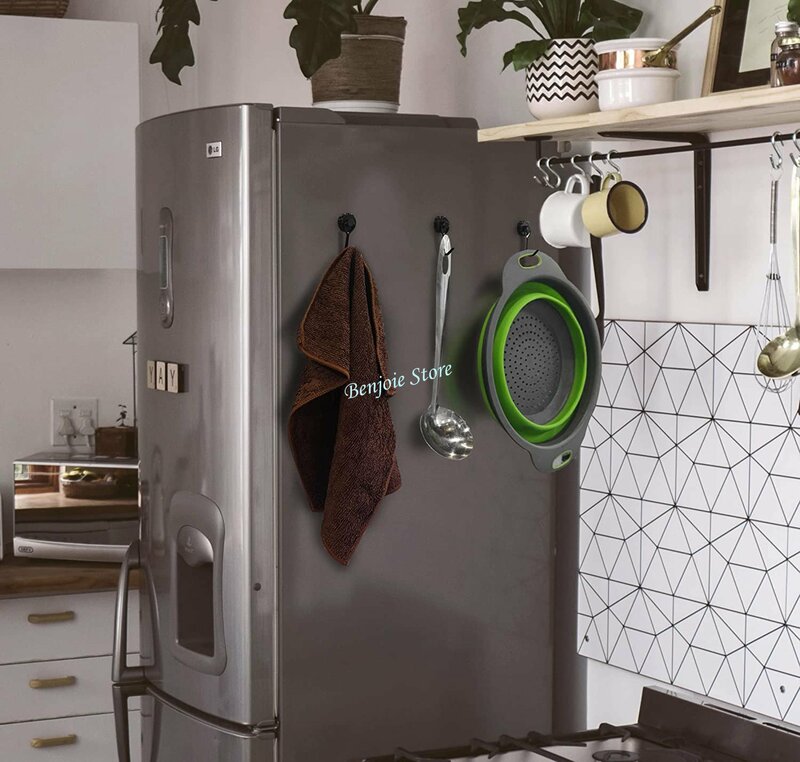 헤비 듀티 자석 후크, 강력한 네오디뮴 자석, 회전 후크 포함, 가정용 주방 냉장고 화환 열쇠, 30LB