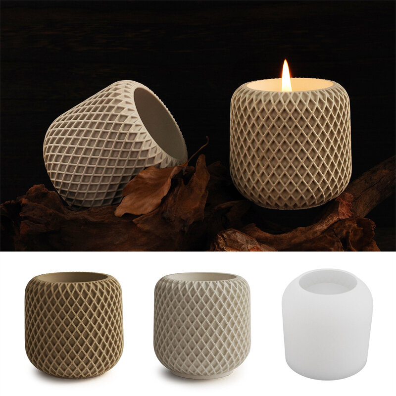 Runde Kerze Glas Beton form DIY handgemachte Aufbewahrung sbox Harz Zement Gips Keramik Blumentopf Silikon Formen Home Craft Dekor