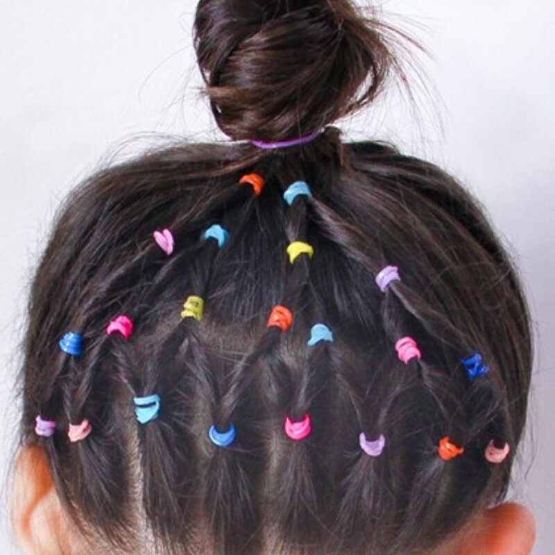 500Pcs/Box Colourful Rubber Ring Disposable Thick Elastic Hair Bands Ponytail Holder Rubber Band Scrunchies Kid Hair Accessories