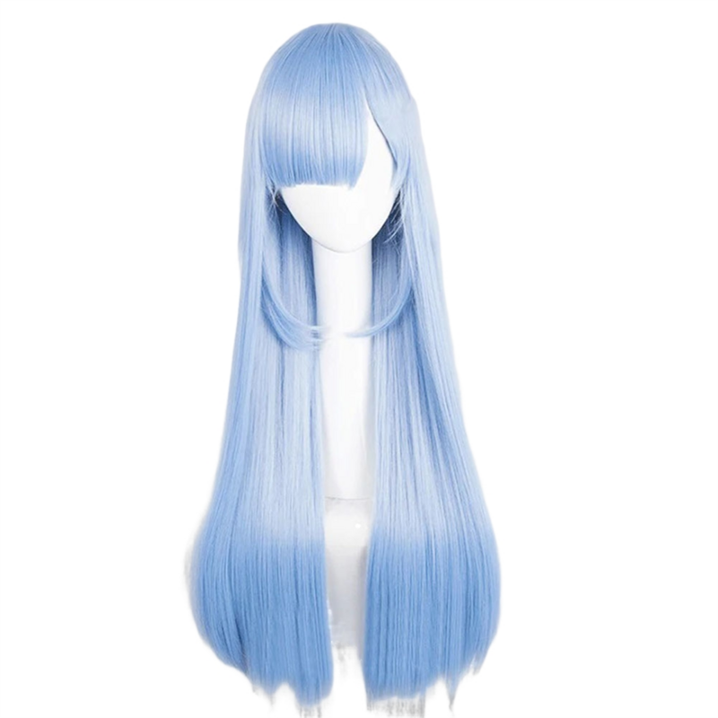 Ram Reem Long Straight Hair Adult Models Cosplay Wig From Zero the Other World Life Homo Wig,Lake Blue