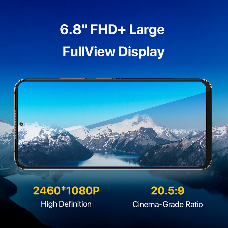 Uacity-Smartphone Android IGI A11 Pro Max, version globale, écran FHD + 6.8 ", 8 Go, 128 Go, Helio G80, triple caméra 48MP, 5150mAh