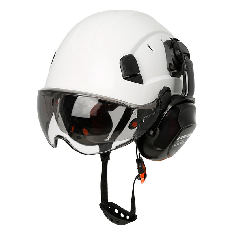 Casque de sécurité de construction CE avec visière intégrée, cache-oreilles pour chapeau AtlanHard, casquette de travail industriel ANSI, protection de la tête