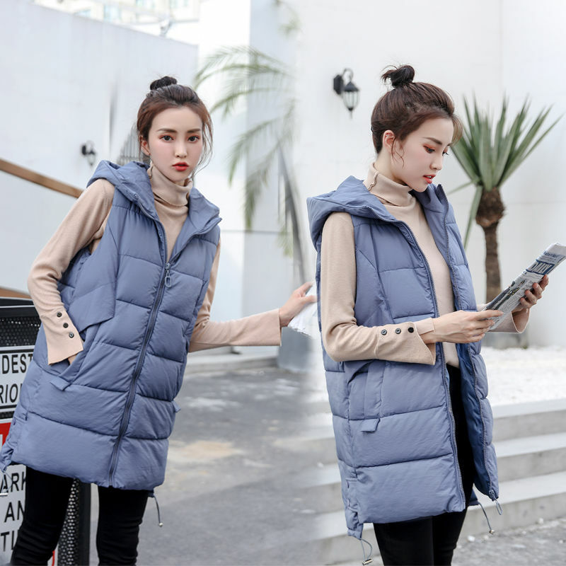 Women's mid-length loose vest, sleeveless jacket, 3XL vest, New, Autumn/Winter, 2024