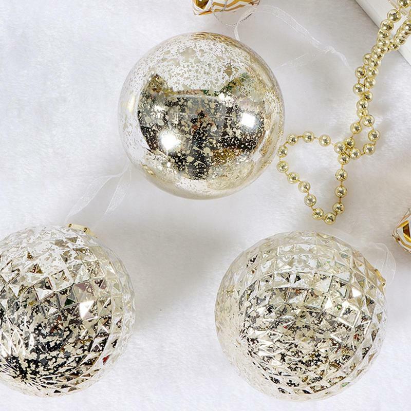 Merry Christmas Ball Shatterproof Ornaments Glitter Baubles Tree Hanging Pendants Balls For Family Party Wedding  Decorations