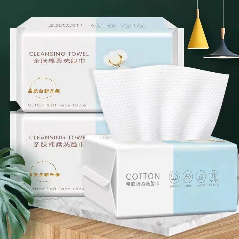 100 pz/pacco asciugamani usa e getta per la pulizia del viso addensare salviette per il trucco in cotone viaggi morbidi fazzoletti per la pulizia del viso struccante