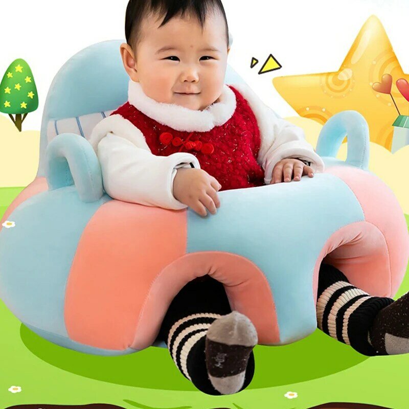 아기 소파 지지대 시트 커버 플러시 의자, 편안한 앉기 학습, 만화 유아 둥지 퍼프, 세탁 가능한 아기 바닥 플러시 안락 의자
