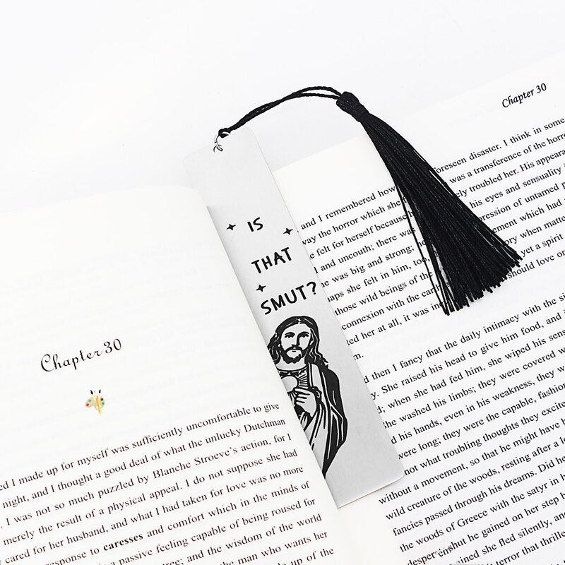 Marcapáginas de Metal con borla colgante, marcador de libro de Jesús para páginas, lectores, regalo divertido