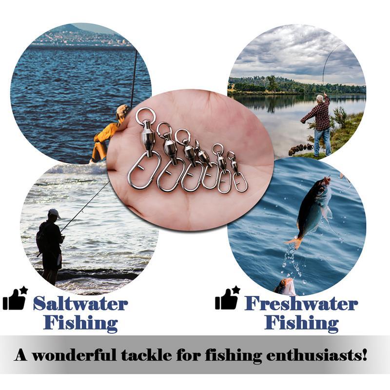 Conector de anillo de cebo de pesca de acero inoxidable, Conector de anillo sólido giratorio de rodamiento, pesca de agua dulce y salada para cebo de arrastre