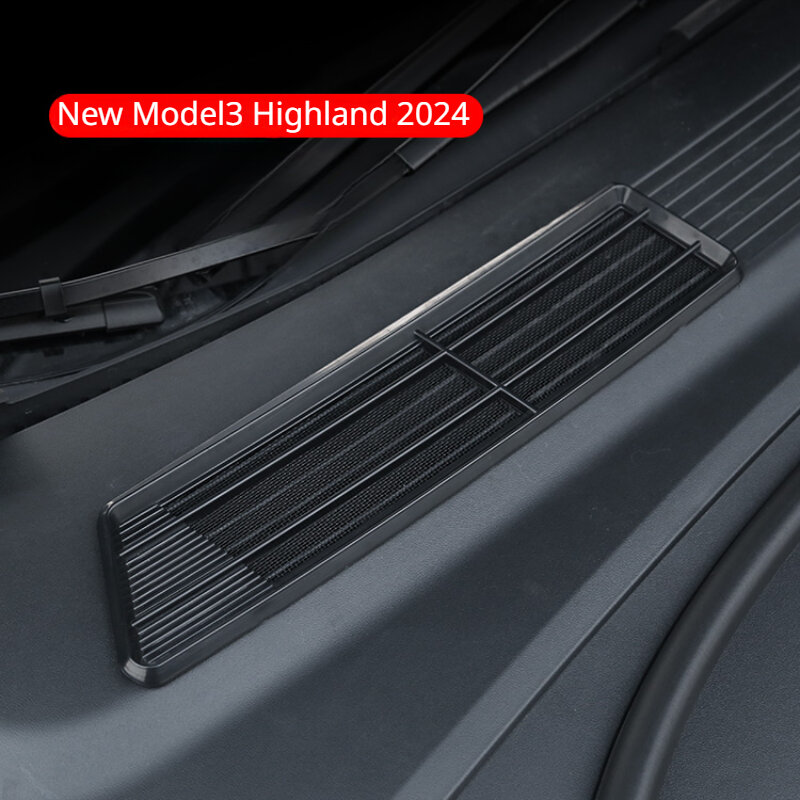 ฝาครอบช่องอากาศเข้าสำหรับ Tesla รุ่น3 + ตาข่ายกันแมลงกระจังหน้าระบบปรับอากาศ Model3 Highland 2024ใหม่