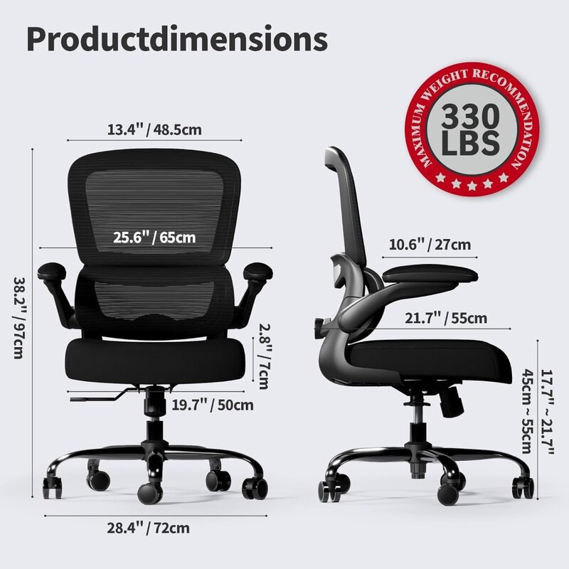 Silla de oficina ergonómica con soporte Lumbar ajustable, silla de computadora de malla, silla ejecutiva para oficina en casa