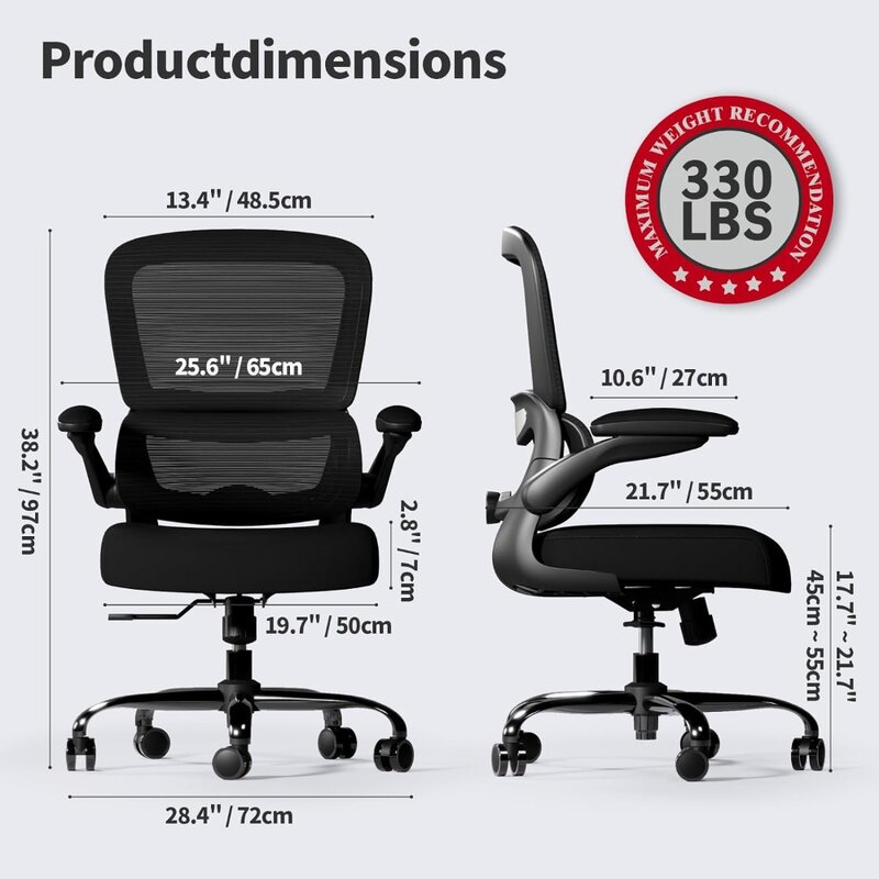 Office Chair - Ergonomic Desk Chair with Adjustable Lumbar Support, Mesh Computer Chair, Executive Chair for Home Office