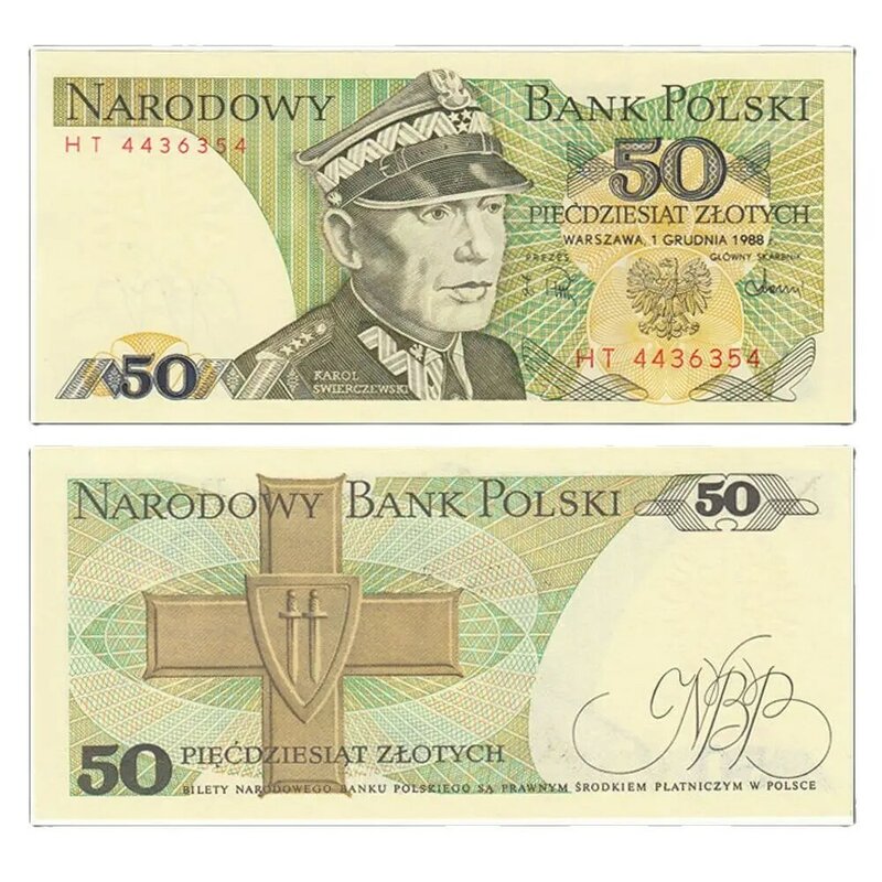 1988 świat/polska 50 złotych oryginalna notatki okolicznościowe UNC