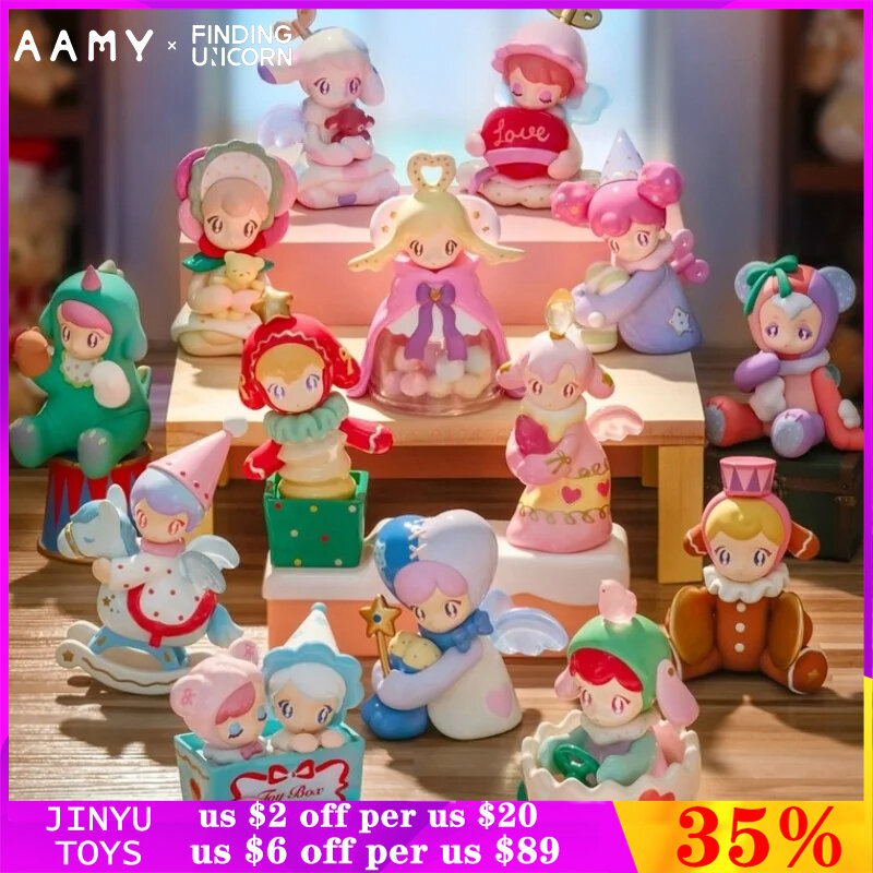 Pencarian asli Unicorn AAMY mainan jam seri kota kotak buta tokoh Anime lucu koleksi Model mainan trendi hadiah ulang tahun