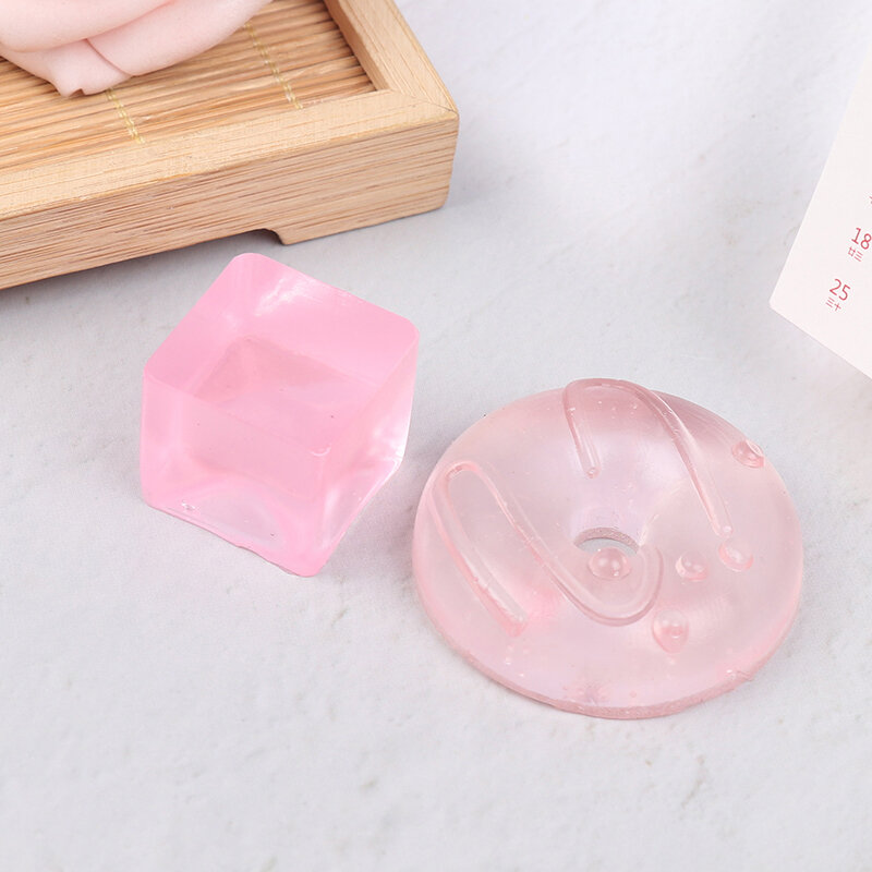 Ice Block Stress Ball Toy Squeeze Toy Mini Slow Rising Toys Kawaii Transparent Cube Stress Relief Squeeze Toy