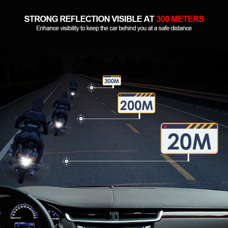 Pegatinas reflectantes para motocicleta, cinta adhesiva Trapezoidal de advertencia para guardabarros trasero, parachoques de carreras, coche, camión y bicicleta, 3 piezas