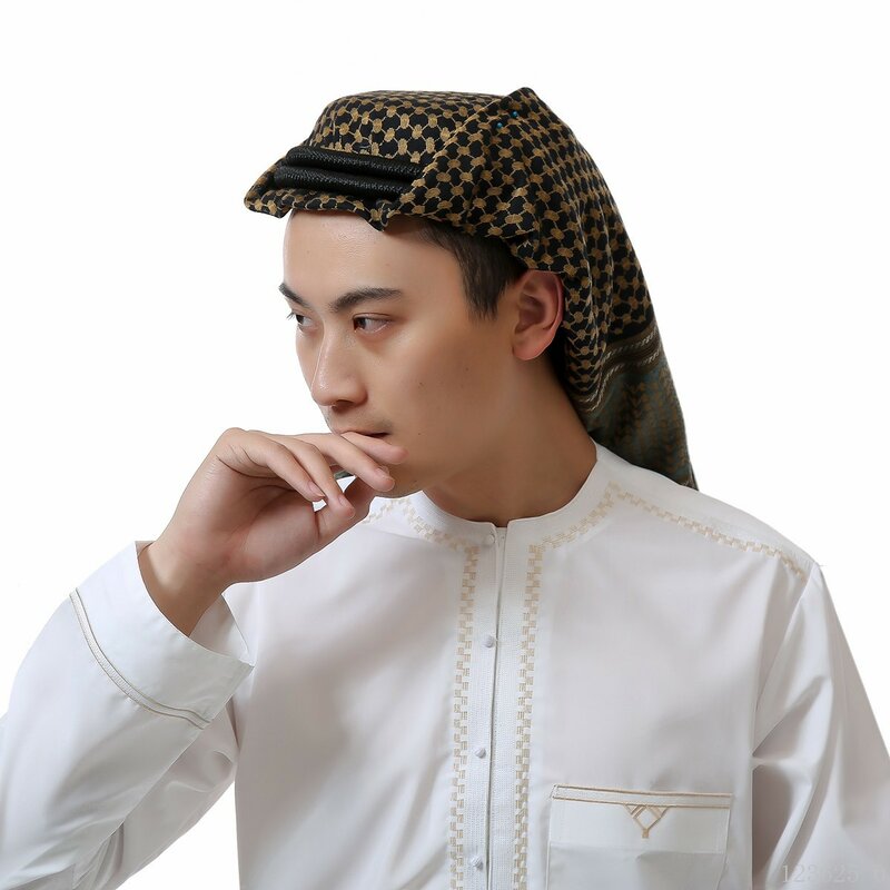 Lenço de cabeça muçulmano masculino, roupa islâmica tradicional, lenço de cabeça masculino, turbante xadrez, Shemagh, gutra, roupa de oração, árabe saudita, Dubai