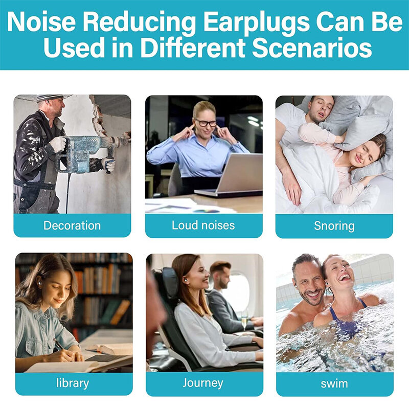 Tapones Para los oídos con reducción de ruido, protección Para los oídos, antiruido, impermeable, Para viajes, trabajo, Dormir, novedad