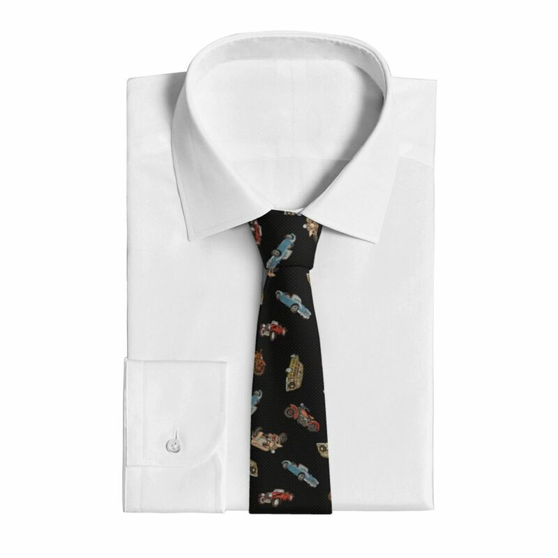 Herren Krawatte schlanke dünne alte Auto und Motorrad Muster Krawatte Mode Free Style Krawatte für Party Hochzeit