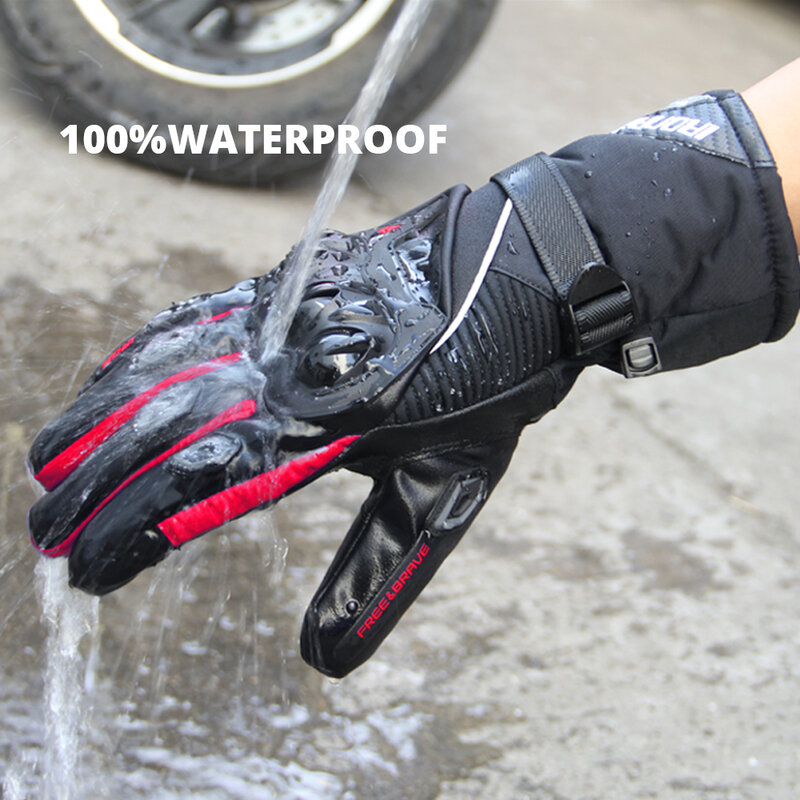 Rękawice motocyklowe wiatroszczelne wodoodporne Guantes Moto męskie motocyklowe rękawiczki jeździeckie z ekranem dotykowym Moto rękawice motocrossowe zimowe