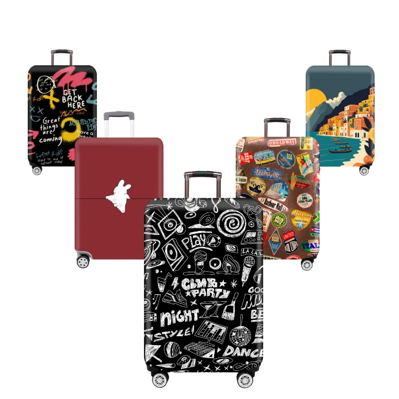 Thick Elastic Cartoon Luggage Protective Cover Zipper Suit For 18-32 inch Bag Suitcase Covers Trolley Cover Travel Accessories