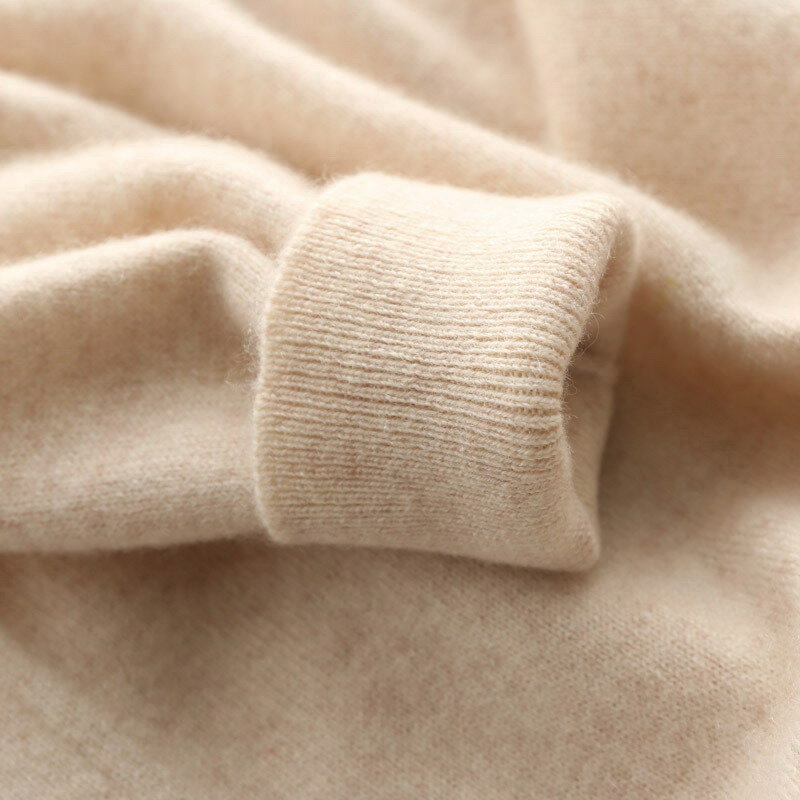 Jersey cálido de mezcla de algodón y Cachemira para hombre, Jersey de punto con cuello en V, Tops de lana para invierno, novedad